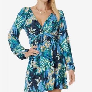 NWT Lilly Pulitzer L/S Loralei Floral Romper The Hottest Spot MSRP $178